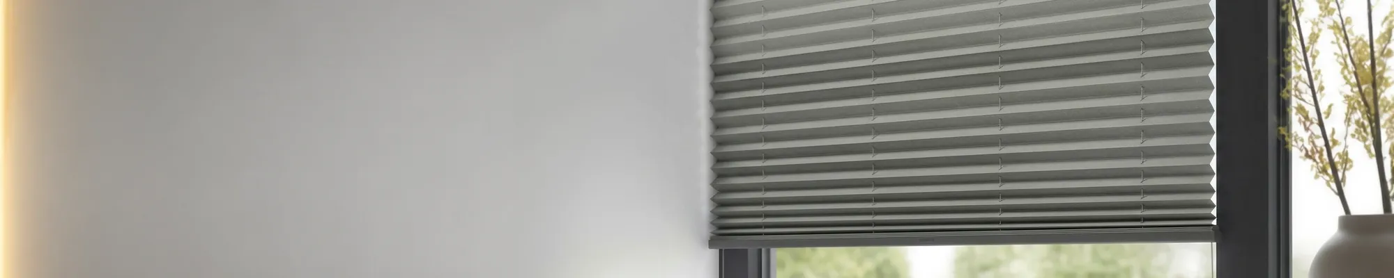 Helles Fenster mit maßgefertigtem Plissee